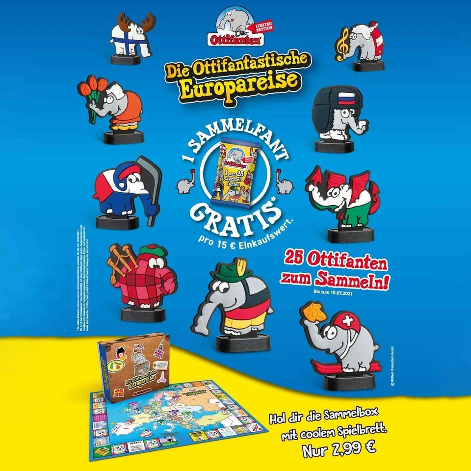 EDEKA Die Ottifantastische Europareise 2021 Figuren einzeln aussuchen, kompletts
