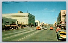 c1950 Main Street Downtown Classic Cars Bakersfield California P831