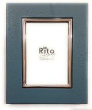 RITO - PORTAFOTO 18X24CM IN PELLE NATURALE E LEGNO CON PROFILO IN METALLO 