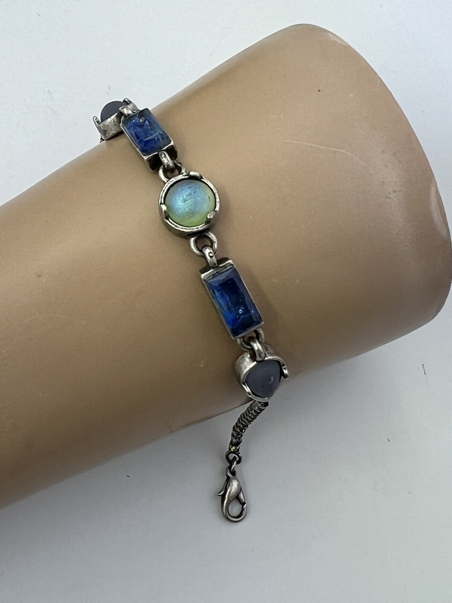 VINTAGE SIGNED Yves St. Laurent WOMEN SILVER TONE BRACELET 7