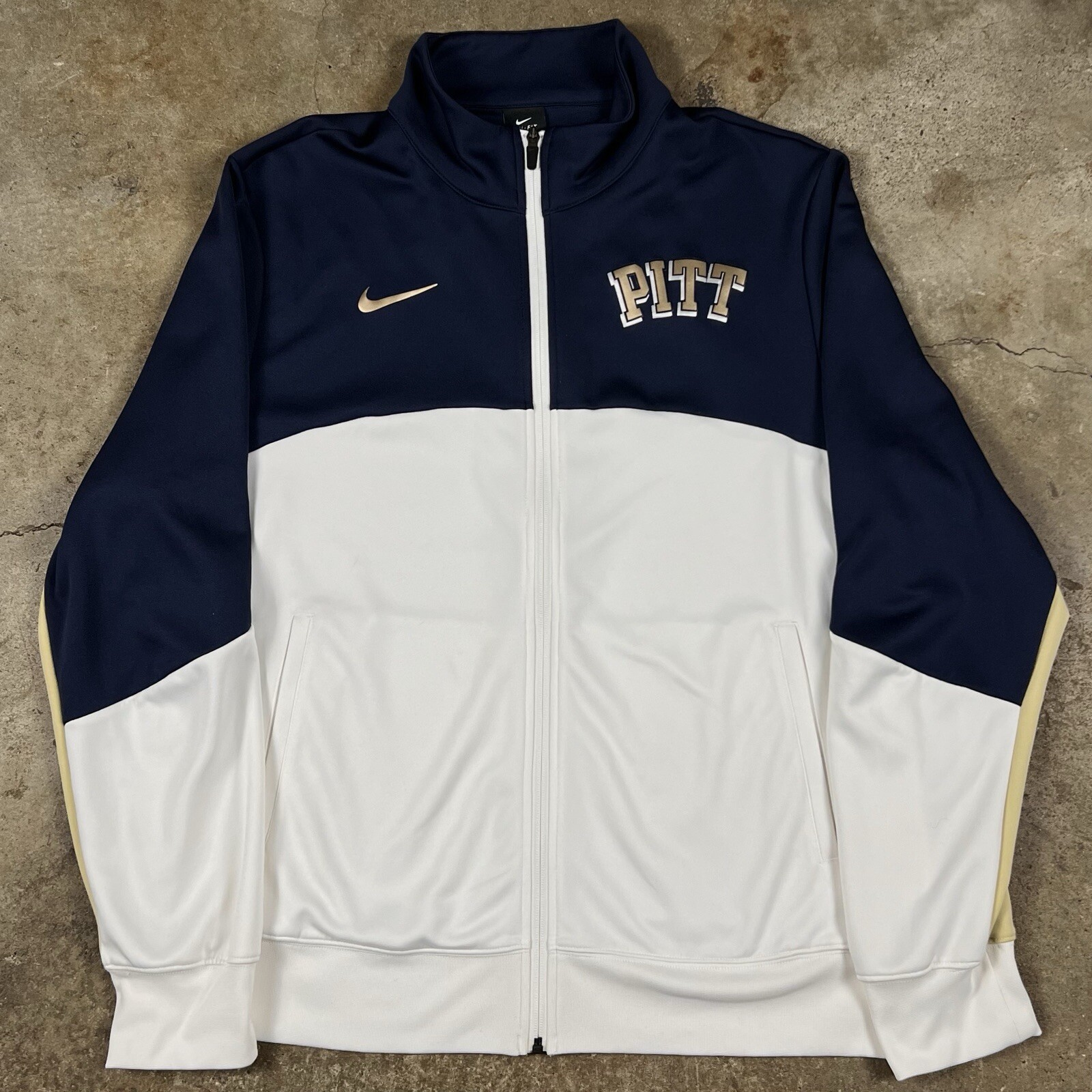 Nike Dri Fit University Of Pittsburgh Basketball PITT Full Zip Jacket Size XL
