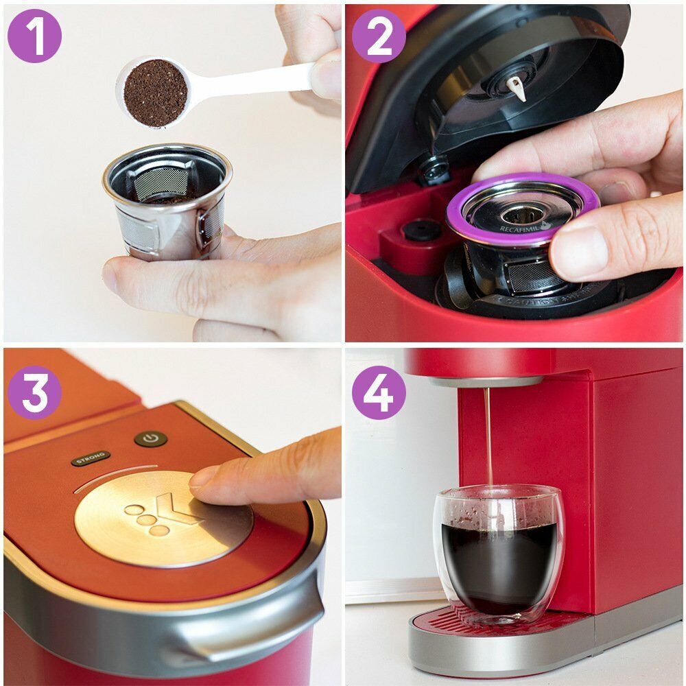 For Keurig Machine Accessories Reusable Stainless Steel Coffee Capsule Cups Pod