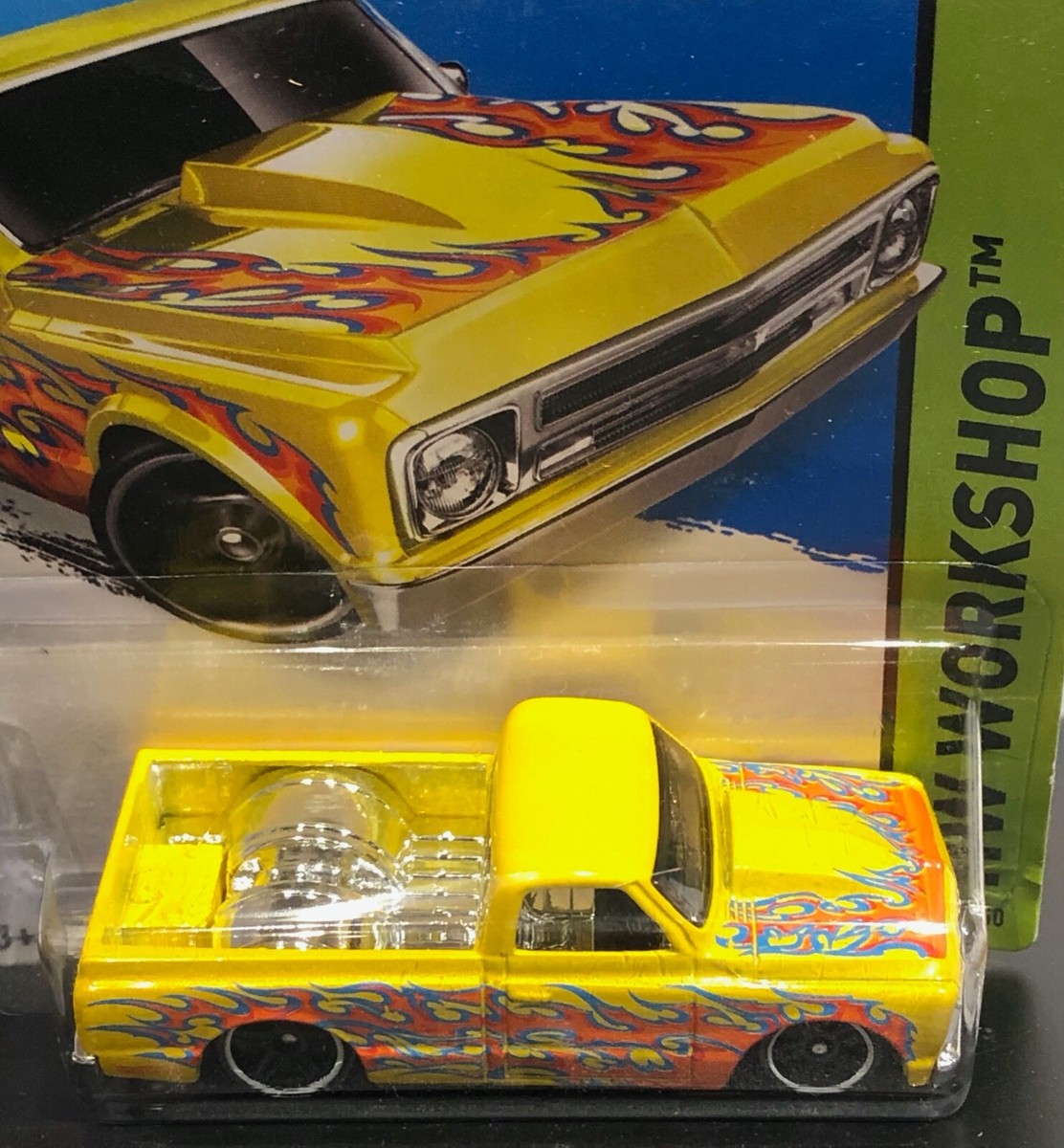 2015 HOT WHEELS '67 CHEVY C10, YELLOW, HW WORKSHOP, #208/250, HEAT