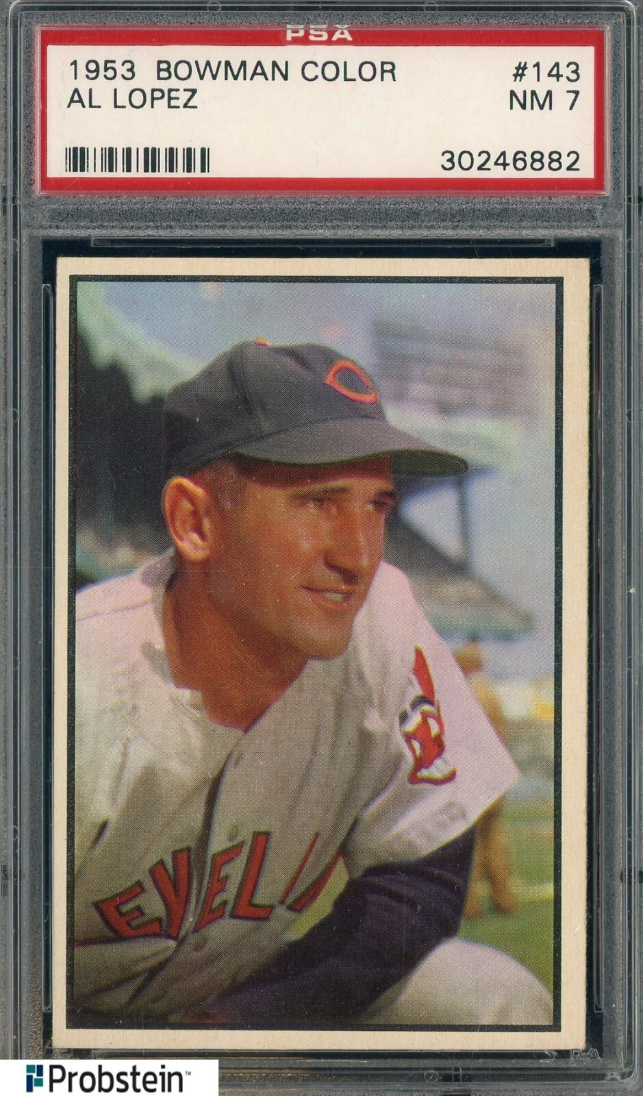 1953 Bowman Color #143 Al Lopez Cleveland Indians PSA 7 NM