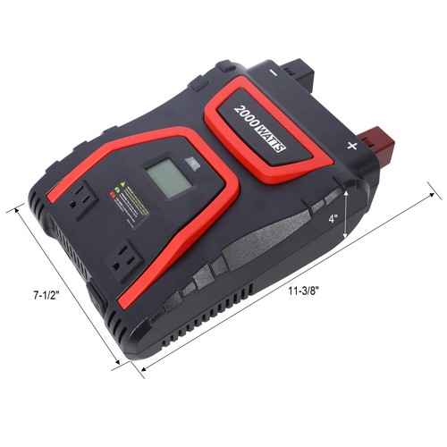 Inversor de alimentación de CA portátil 2000 W onda sinusoidal modificada pantalla LED 12-115 V - Imagen 18 de 72