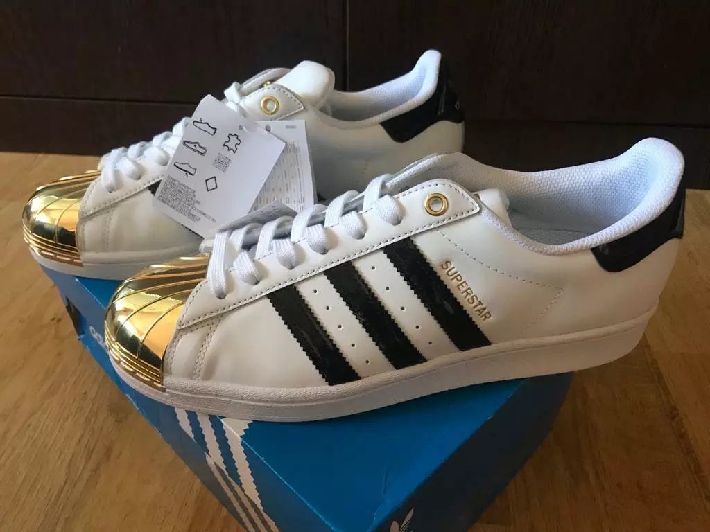 Adskille tandpine At bidrage adidas Superstar Metal Toe White Gold Metallic size 6.5 US 38 EU 5 Uk | eBay