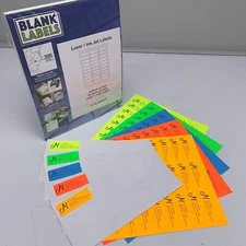 Fluorescent Address Labels Laser Ink Jet Bright Colors 30 Page 100 Sheets 3000