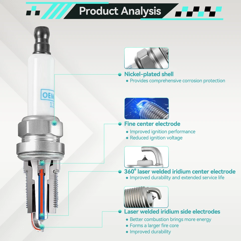 4Pcs For Buick Encore Chevy Cruze Trax 1.4L 2011-21Iridium Spark Plugs 55576026 Foto 3 de 4