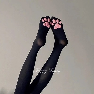 Cat Paw Pad Sock Pink Cute Lolita Thigh High Socks For Adult Children Women