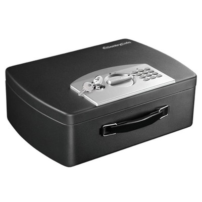 Portable Black Safe Box with Digital Keypad Lock, Small Steel Travel Safe wit...
