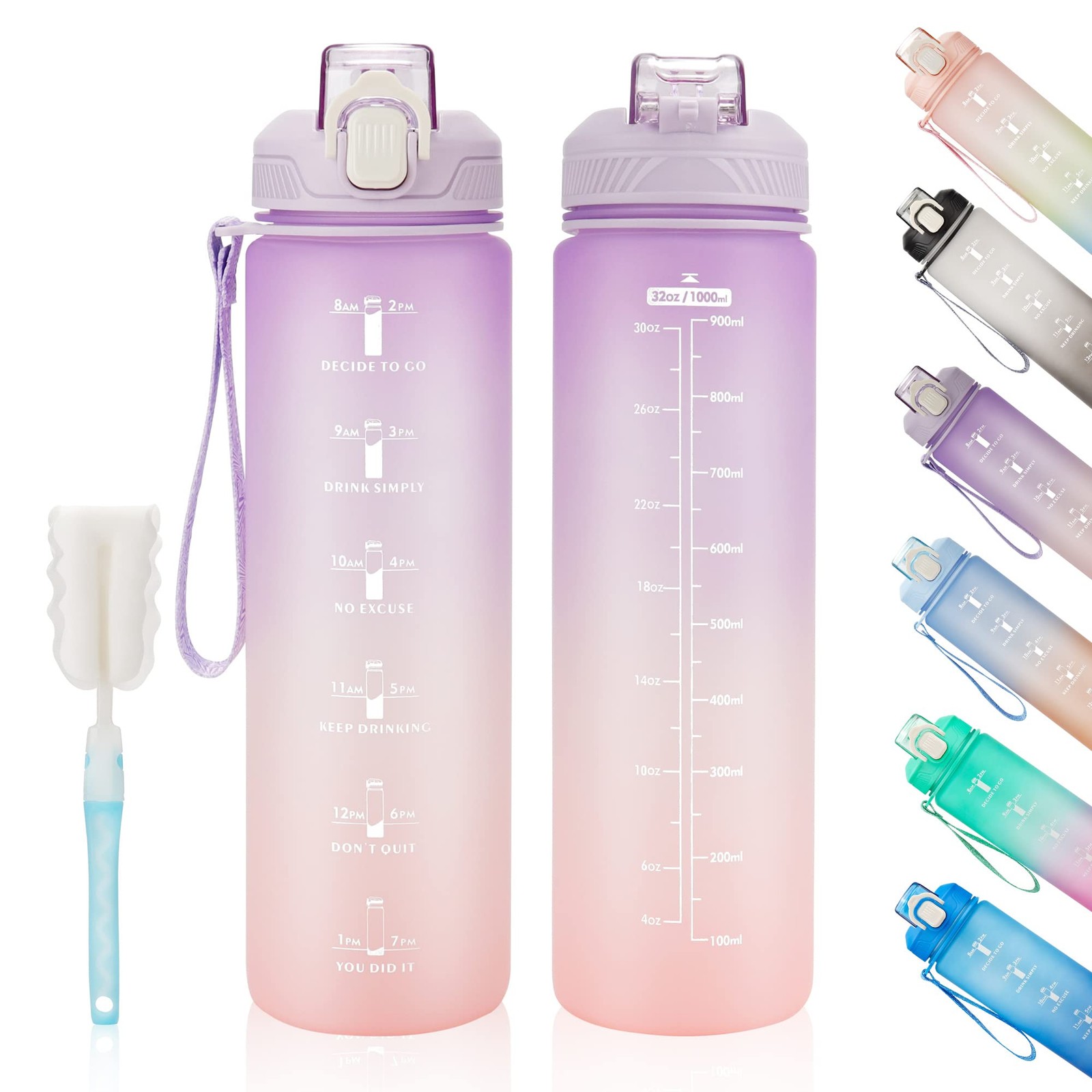 With Time Marker- 32oz Water Bottles With Times To ...