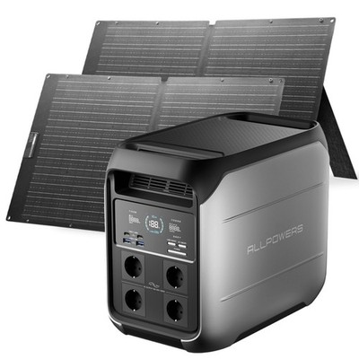 ALLPOWERS P1800 Tragbare Powerstation 1024Wh Solargenerator 2x 100W Solarpanels