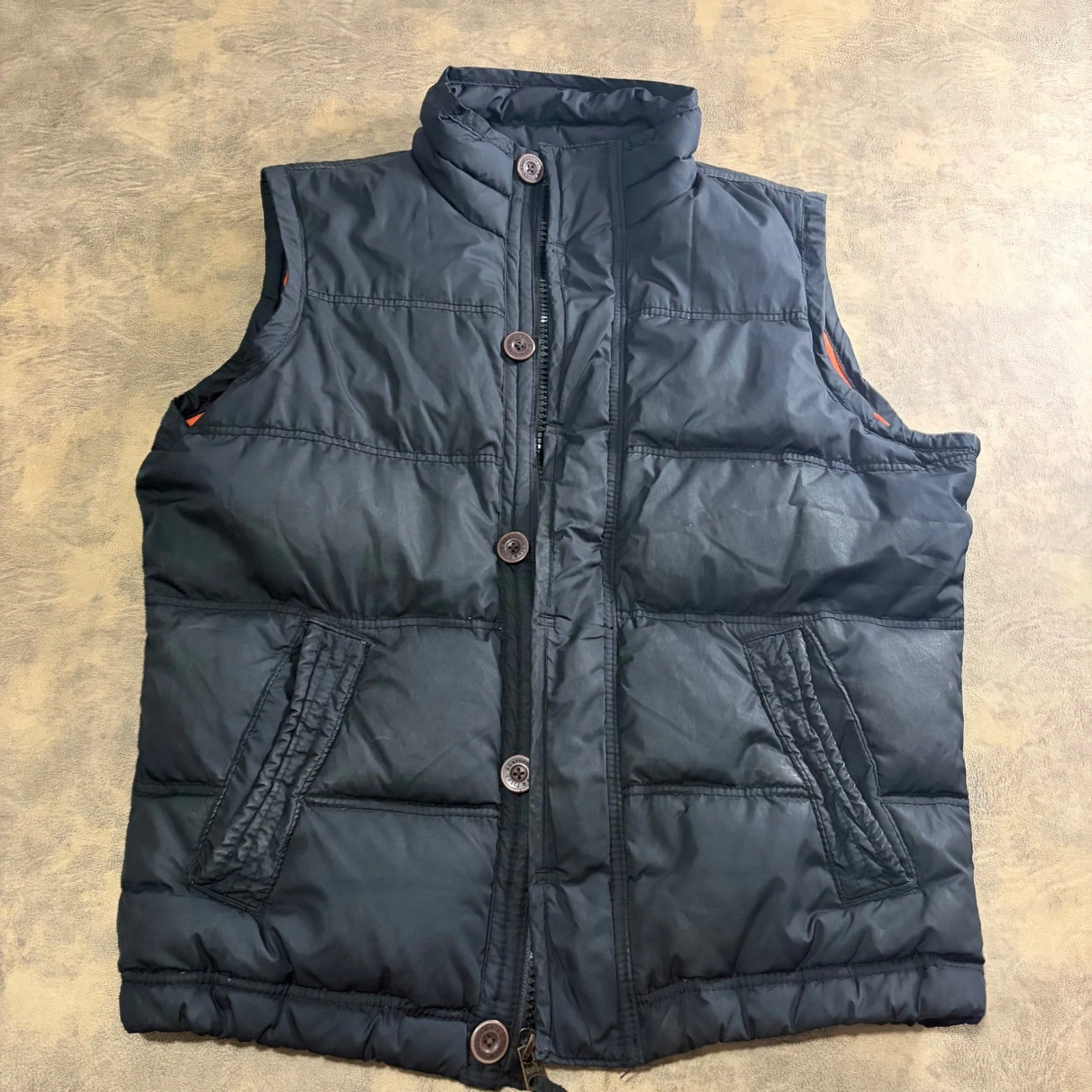 Abercrombie & Fitch Puffer Vest Mens XL Black Summit Rock Down Fill Sleeveless