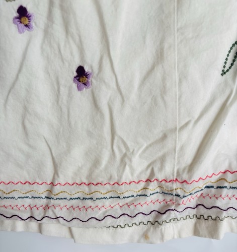 Talbots Petites White Embroidered Skirt Floral Boho Cottagecore A Line Size 12 - Picture 5 of 5