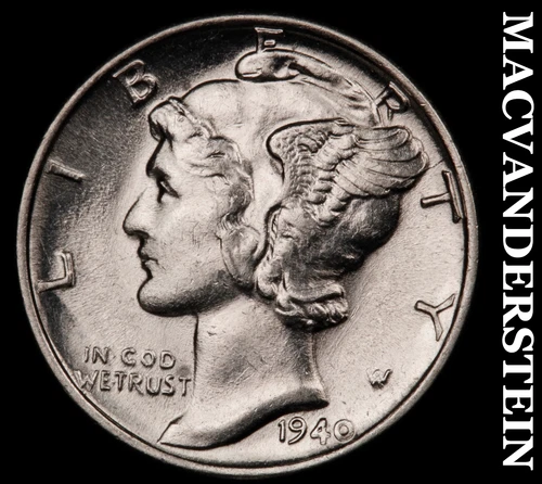1940 Silver Mercury Dime-Choice Gem Brilliant Unc Lustrous No Reserve #G7512