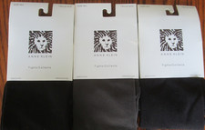 NWT Anne Klein 3 Pairs Nylon Spandex Tights Pantyhose M/ L 2 Black 1 Charcoal