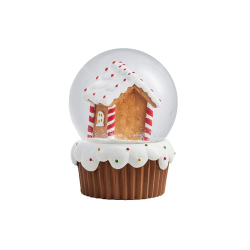 5" Resin Gingerbread House Water Globe - Picture 3 of 3