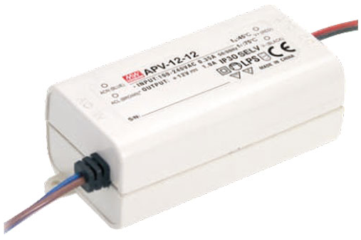 "Led Trafo - Netzteil 24V/DC - 12W - 0,5A Meanwell \"APV-12-24\" Mw Power Supply"-image