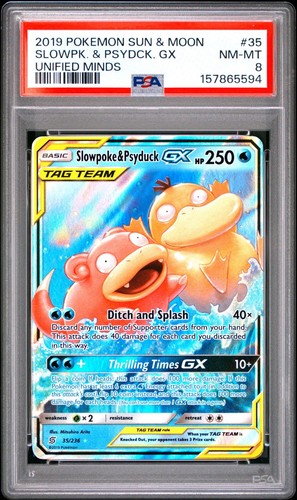 Slowpoke & Psyduck-GX graded PSA 8 for sale on eBay