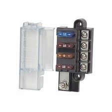 ST Blade Fuse Block Compact With Cover, 100 Amps, 5045 With cover 4 Circuit