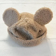 Tokyo Disney Resort Mickey Ears Plush Fleece Hat Beige Adult 58cm Japan