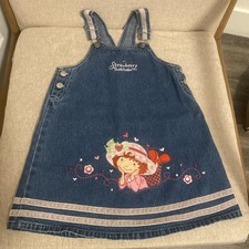 Vintage Strawberry Shortcake Denim Dress Size 5 Toddler Y2k Berry Special Htf