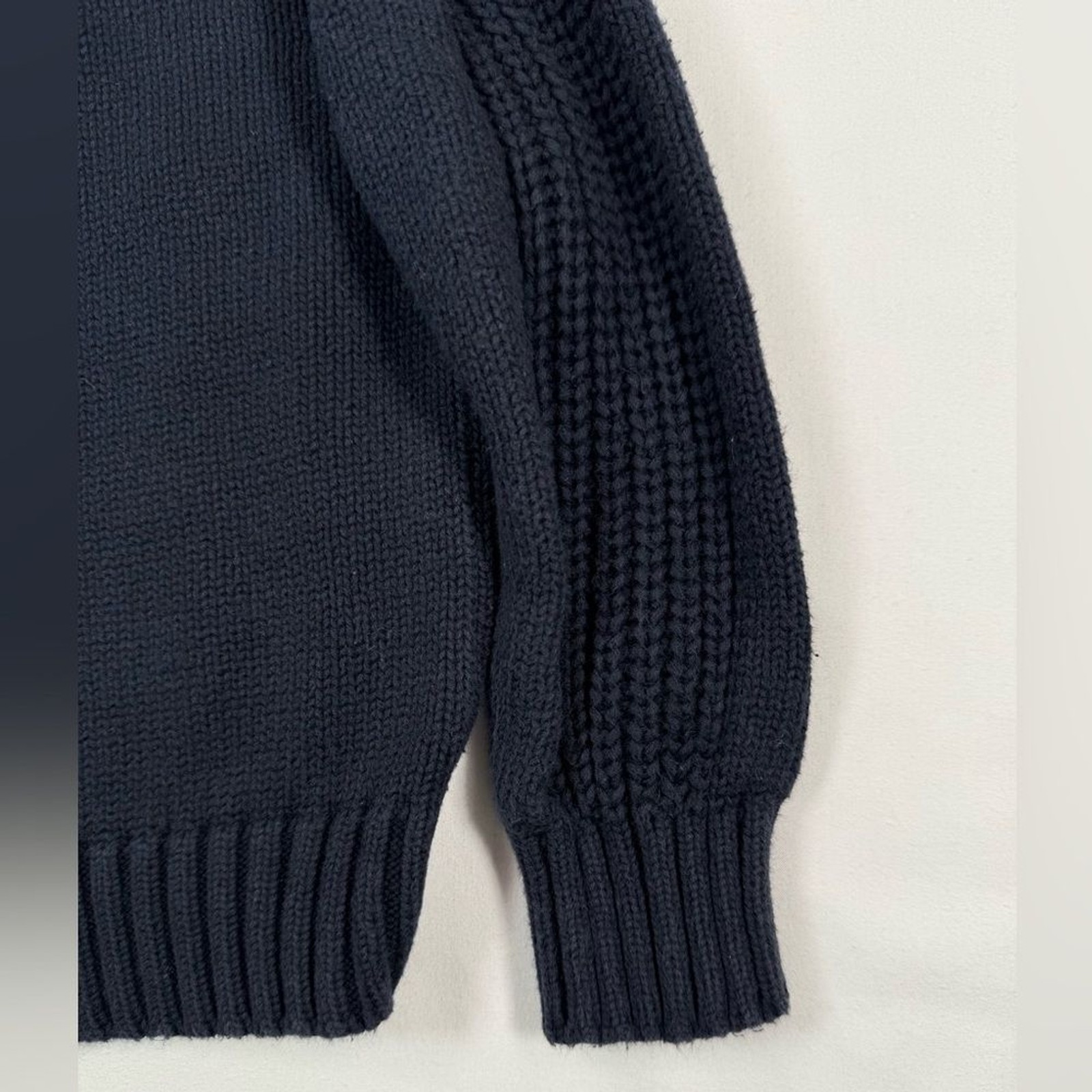 ZARA KIDS Boys Chunky Cable Knit Sweater 2-3 Navy Preppy Fisherman Nautical Cozy thumbnail 7