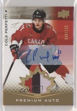 2021 Upper Deck Team Canada Juniors /125 Tier 2 Cole Perfetti #7 Patch Auto 04f2