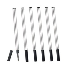 6 Pcs Black Ink Pen Refills,0.5 mm Medium Point 4.37 inch Length Replaceable ...