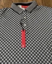 Men’s Redvanly Polo Shirt In Tuxedo Black Golf 4 Way Stretch Shirt Sz Medium NWT