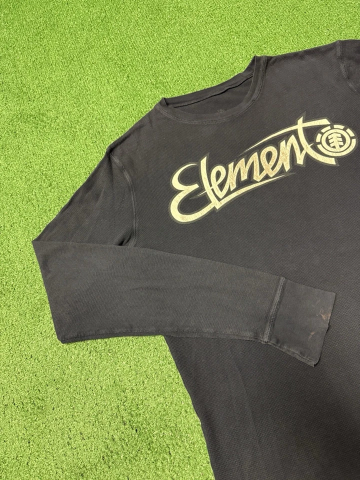 Camisa Térmica Vintage Y2K Element Para Hombre XL Azul Manga Larga Grunge Patinador MARCADA Foto 4 de 4