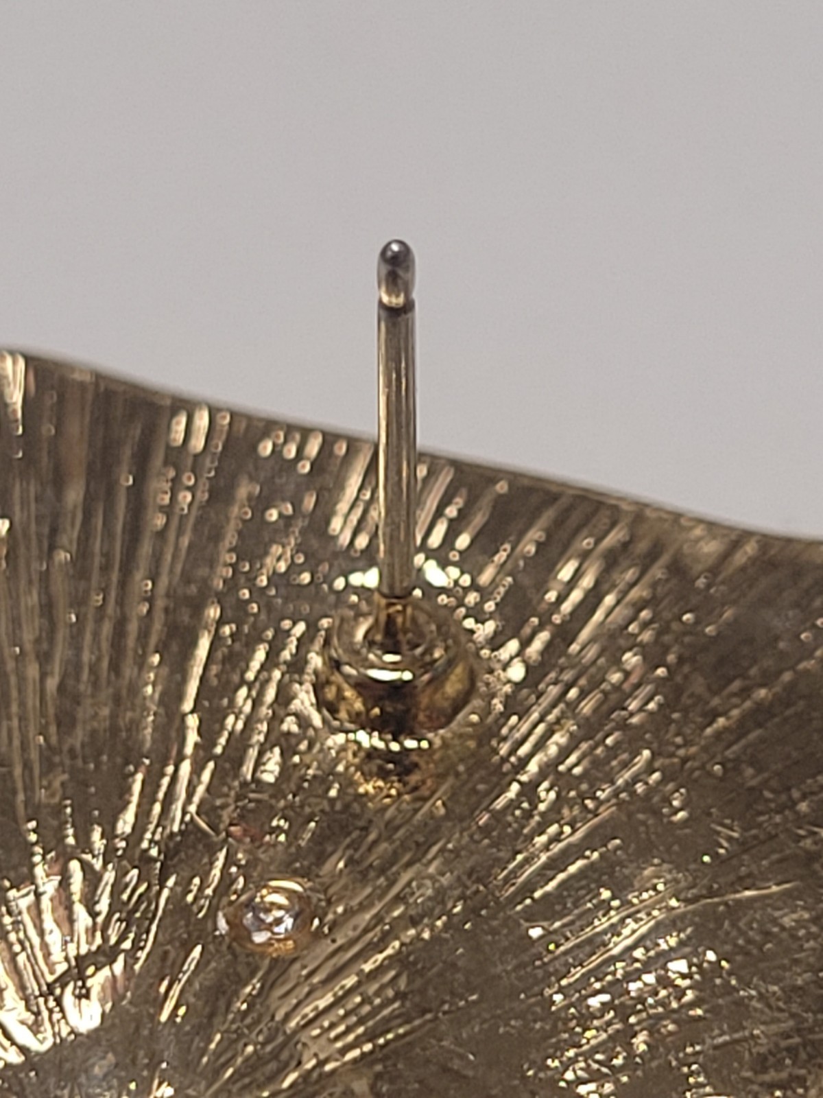 Goldtone Hammered Rectangle Drop Post Earrings St… - image 11