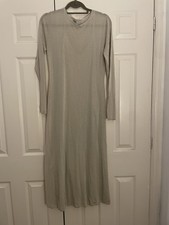 Zara Long Sleeve Dress In Cream/beige With Tiny Glittery Studs