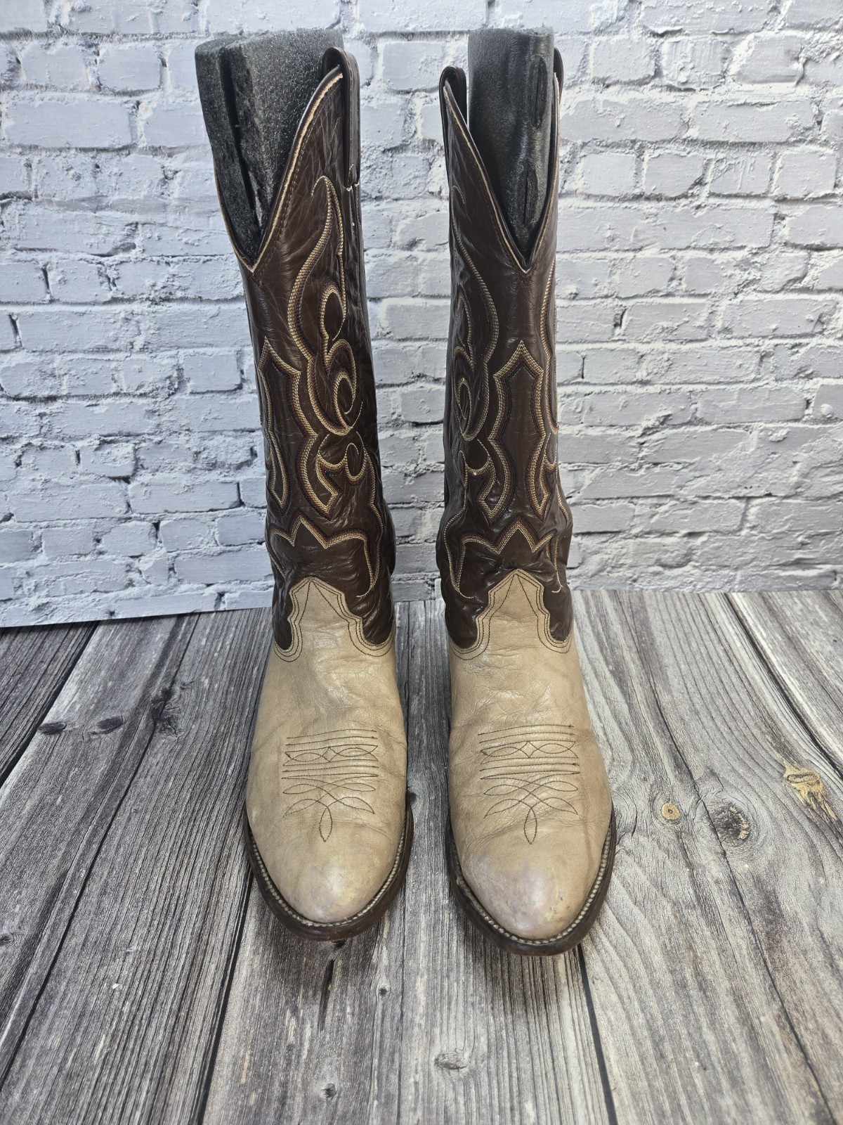 SAOLA Stivali da cowboy uomo Nocona in pelle con cuciture a punta suola Vibram taglia 9 5 D