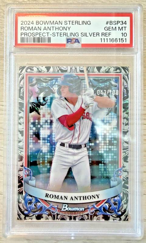 Roman Anthony 2024 Bowman Sterling#BSP-34 Sterling Silver Refractor /100 PSA 10