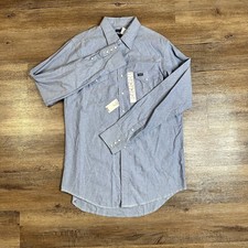Wrangler 70136MT Pearl Snap Shirt Mens 17.5 x 38 Tall Light Blue Chambray NWT