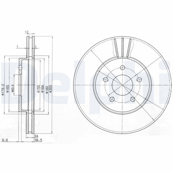 2X Bremsscheibe Delphi BG3537C FüR Jaguar Mondeo Ford Type B5Y X400 BWY B4Y 3 1-image