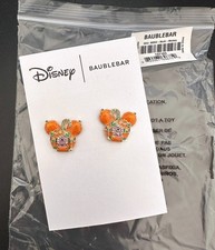 NEW BAUBLEBAR 2025 MICKEY MOUSE DISNEY HAUNTED PUMPKIN STUD POST EARRINGS GOLD