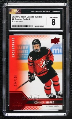 2022 Team Canada Juniors Men's U-20 UD Exclusives 34/100 Connor Bedard #2 1i4p