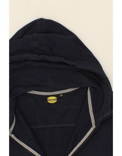 DIADORA Mens Graphic Zip Hoodie Sweater XL Navy Blue Cotton BX14 - Picture 3 of 3