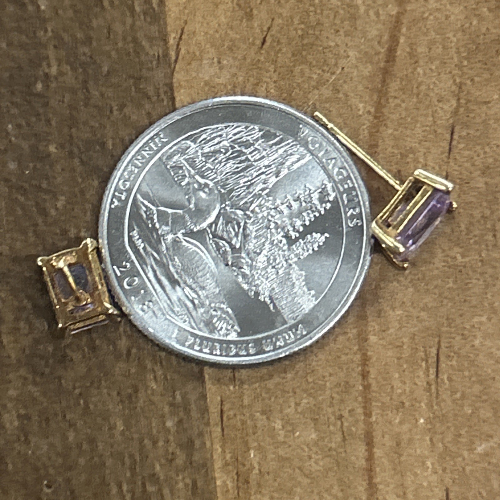 Sterling Silver Rectangle Cut Amethyst Stud Earri… - image 2