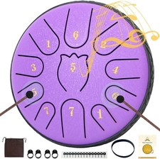 Steel Tongue Drum 6 Inche 11 Note Steel Drums Rain Chime,Raindrop Drum,Rain D...