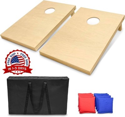 Juegos de cornhole de madera maciza, juego de 8 bolsas para lanzar cornhole NEW