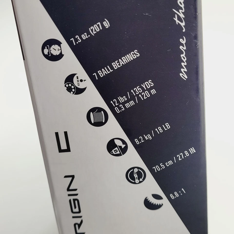 Carrete de baitcasting de pesca 13 Origin C R/H 7BB blanco nuevo en caja Foto 2 de 4