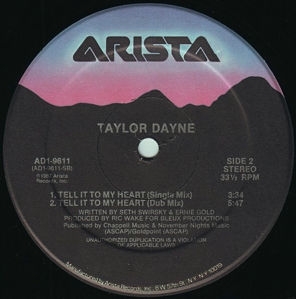 Taylor Dayne, Tell It To My Heart, (12