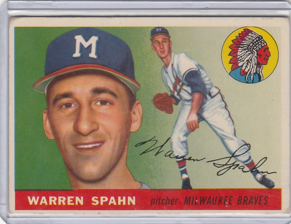 PD: 1955 Topps Baseball Card #31 Warren Spahn Milwaukee Braves - Ex-