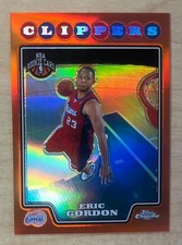 2008-09 Topps Chrome #187 Eric Gordon Orange Refractor RC /499 Rookie Card