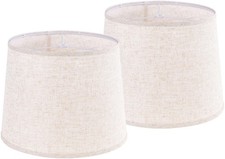 GO SO Set of 2 Beige Drum Lamp Shades -11" Top x 13" Bottom x 10" High Spider 