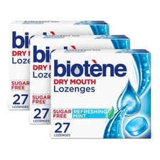 Biotene Dry Mouth Lozenges for Fresh Breath Refreshing Mint - 27ct/3pk