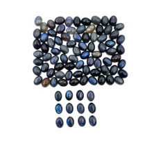 Natural Labradorite Oval Cabochon Loose Gemstone Lot 61 Pcs 6 8 MM 100 CT